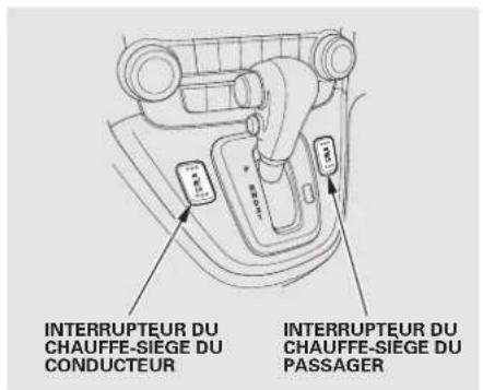 INTERRUPTEUR DU CHAUFFE-SIEGE DU CONDUCTEUR INTERRUPTEUR DU CHAUFFE-SIEGE DU PASSAGER
