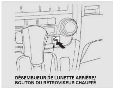 DÉSEMBUEUR DE LUNETTE ARRIÈRE/ BOUTON DU RÉTROVISEUR CHAUFFE