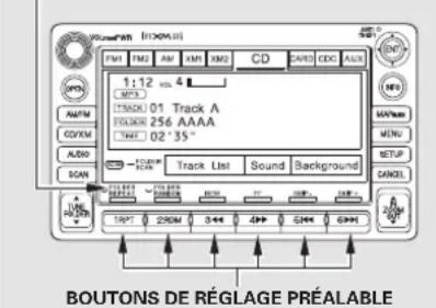 1:12 4 TRACK 01 Track A. FOLDER 256 AAAA. TIME: 02°35" Track List Sound Background BOUTONS DE RÉGLAGE PRÉALABLE