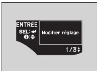 ENTRÉE SEL: ← →: ← Modifier réglage 1/3↓