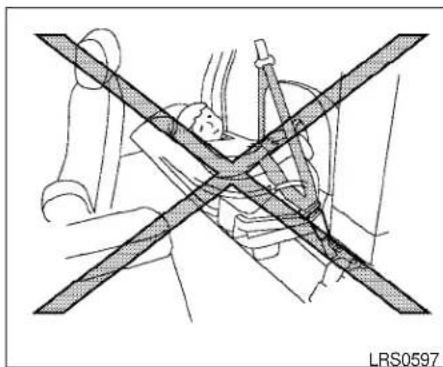 Diagram showing a cross-section of a vehicle's seatbelt with no text or symbols