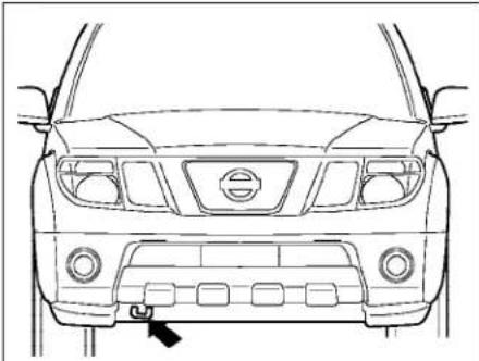 Front view line drawing of a car's front grille and dashboard (no text or symbols)