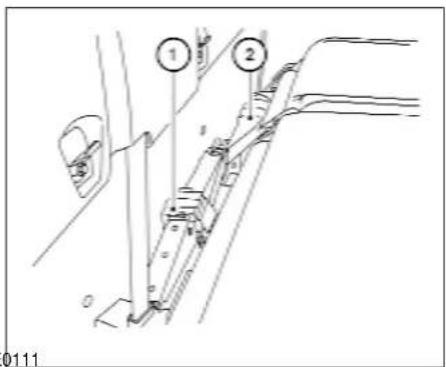 Technical diagram showing mechanical assembly with numbered components and alignment indicators