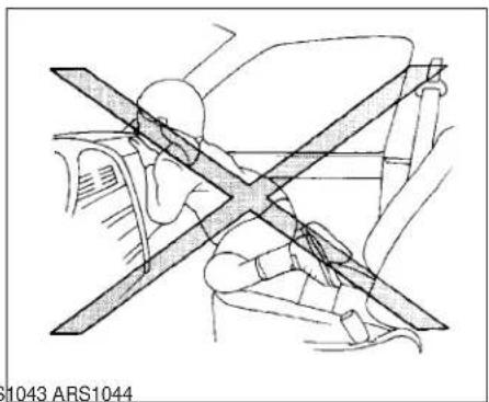 Diagram of a car interior showing cross-section of seatbelt and dashboard (no text or symbols)