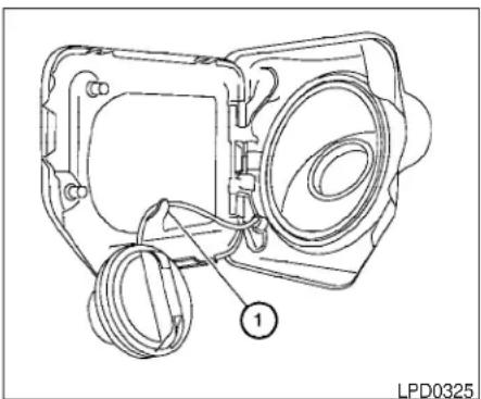 Technical line drawing of a mechanical device with labeled component (1), no readable text or symbols beyond label