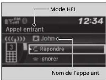 Mode HFL 12:34 Appel entrant ( ) John 3 Repondre Ignorer Nom de l'appelant