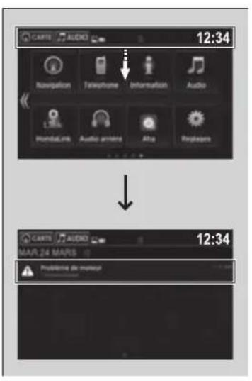 CARTS AUDIO 12:34 Navigation Telephone Information Audio HondaLine Audio armère Alta Replaser 12:34 CARTS AUDIO MAR-24 MARS Problème de motage
