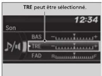 TRE peut être sélectionné. 12:34 Son BAS TRE FAD R