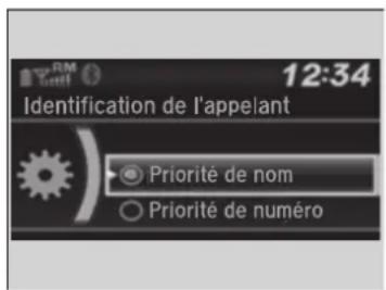 12:34 Identification de l'appelant Priorité de nom Priorité de numéro