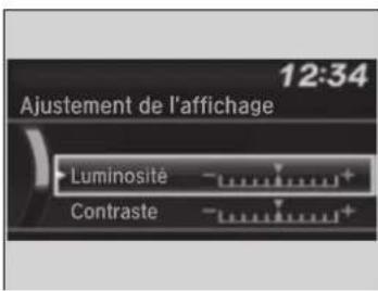 12:34 Ajustement de l'affichage Luminosité Contraste