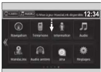 CAREI AUDIO G:\Users\j your MediaLink dependent 12:34 Navigation Tele Nam information Audio Lbox Honda.com Audio ambient Ana Reglages
