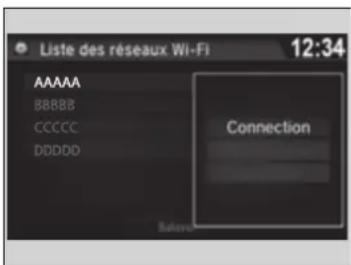 Liste des réseaux Wi-Fi 12:34 AAAAA BBBBB CCCCC DDDDD Connection