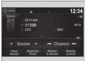 12:34 Source 03 01.AAA 01 BBB CCC DDD Dossier Chanson Ablef. tout. Pisles Répéter le dossier Répéter le piste