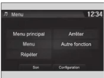 Menu 12:34 Menu principal Arrêter Menu Autre fonction Répéter Son Configuration