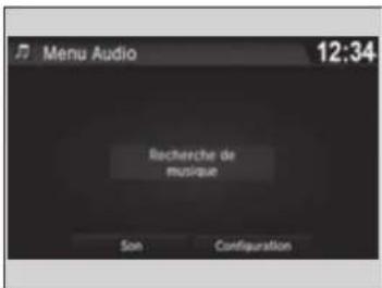 Menu Audio 12:34 Rascherche de musique Son Configuration