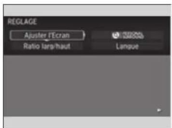 REGLAGE Ajuster l'Ecran Ratio Iars/Haut Lampes