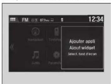 FM 12:34 Ajouter appli Ajout widget Select, find d'écran