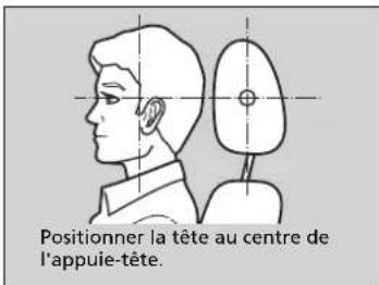 Positionner la tête au centre de l'appuie-tête.
