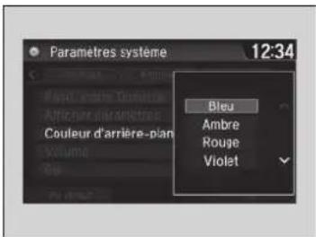 Paramètres système 12:34 Bleu Ambre Rouge Violet