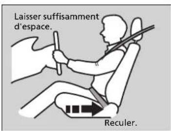 Laisser suffisamment d'espace. Reculer.