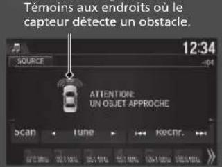 Honda HR-V (2016) - Activation et désactivation du système de capteurs de stationnement - 2
