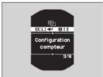 SEL: ← 6 : + Configuration compteur 3/8