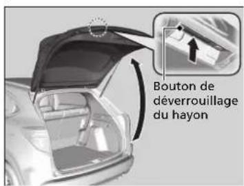 Bouton de déverrouillage du hayon
