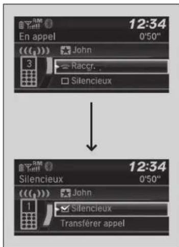 12:34 En appel 0'50" John Raccr. Silencieux 12:34 Silencieux 0'50" John Silencieux Transférer appel