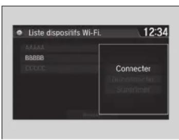 Liste dispositifs Wi-Fi. 12:34 AAAAA BBBB CCCCC Connector Durator for Superlaser