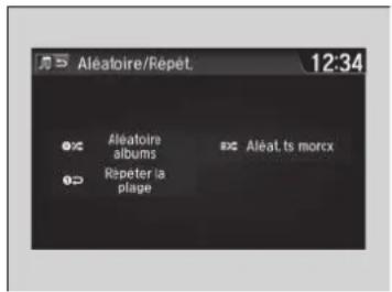 Aléatoire/Repét. 12:34 Aléatoire albums Répéter la plage Aléat ts morcx