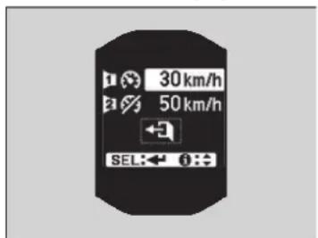 30 km/h 50 km/h SEL:← 0: