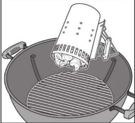 WEBER Master-Touch Ø 57 cm - Embraser le charbon de bois à l'aide de cubes allume-feu - 2