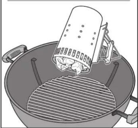 WEBER Master-Touch Ø 57 cm - Hiilien sytyttäminen sytytyskuutioiden avulla - 2