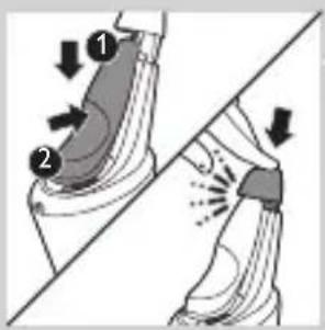 Diagram illustrating foot movement and impact on a shoe, labeled with numbered arrows and motion indicators