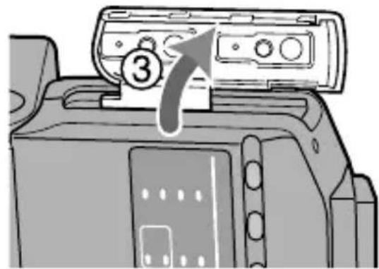 Diagram showing a device control panel with labeled button 3 and an arrow indicating direction