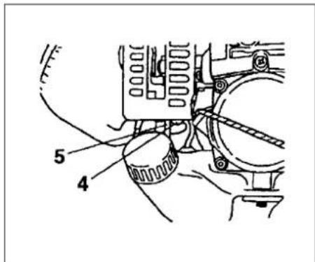 Technical diagram of a mechanical assembly with numbered components labeled 4 and 5