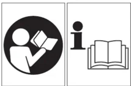 Two black-and-white icons: a person reading a book inside a circle and an open book with the letter 'i' beside it (no text or symbols on the figures themselves)