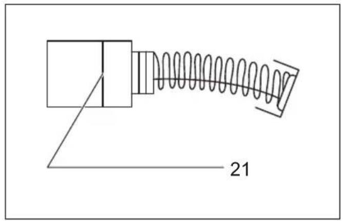 Pure mechanical diagram showing a spring-loaded component with no text or symbols