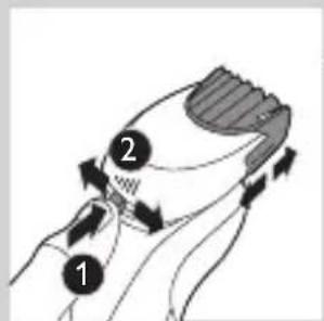 Diagram showing a hairpin with labeled parts and directional arrows indicating movement or force