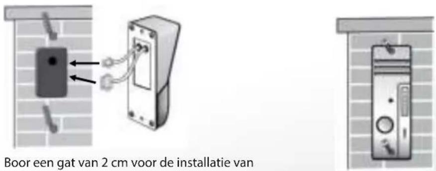 Boor een gat van 2 cm voor de installatie van
