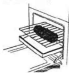 Simple line drawing of a stove with a rack and stove, no text or symbols present