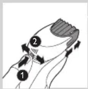 Diagram showing a hand holding a curved object with numbered annotations indicating parts of the process.