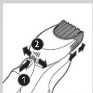 Diagram showing two labeled parts (1 and 2) with directional arrows indicating movement or flow, possibly illustrating a mechanical or fluid dynamics concept.