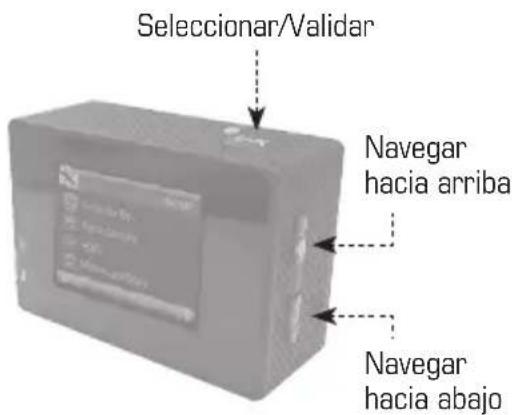Seleccionar/Validar Navegar hacia arriba Navegar hacia abajo