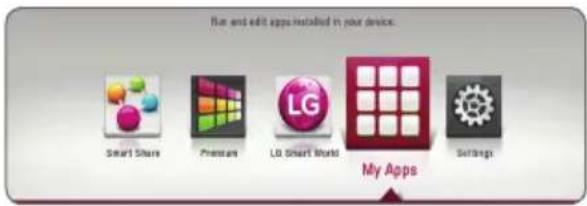 Plan and edit apps installed in your device. Smart1 Share PrimeShare LG Smart World My Apps Settings