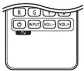 R G T INPUT VOL-VOL+ TV