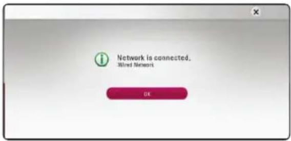 Network is connected. Wired Network OK