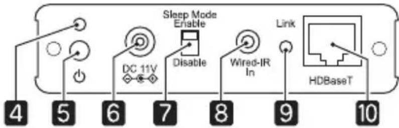 Sleep Mode Enable DC 11V Disable Wired-IR In Link HDBaseT 4 5 6 7 8 9 10