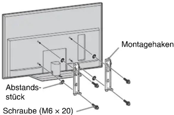 Abstands- stück Schraube (M6 × 20) Montagehaken