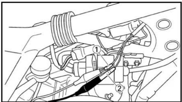 Technical diagram showing mechanical assembly with labeled parts, likely for automotive or automotive maintenance.